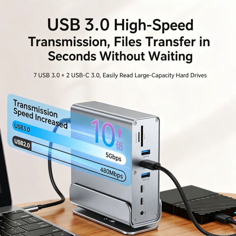 Ugreen 15-IN-1 Metal Type-C HDMI RJ45 Card Reader Docking Station