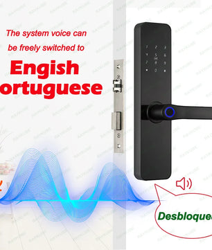 Zinc Alloy Fingerprint Bluetooth Rechargeable Battery Door Lock