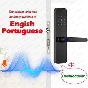 Zinc Alloy Fingerprint Bluetooth Rechargeable Battery Door Lock