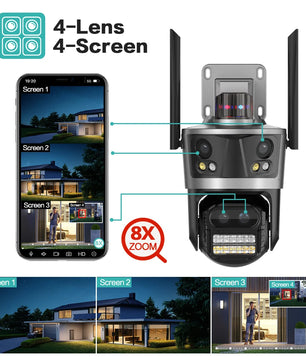 Boavision 6MP WIFI 4 Screen Auto Tracking Security Dome Camera