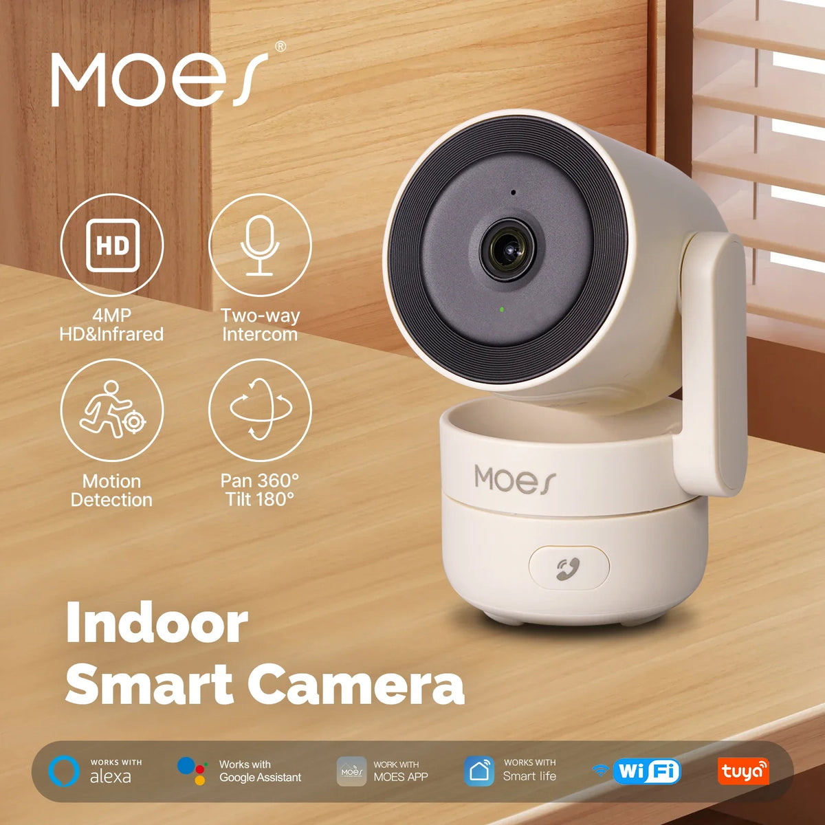 4 Mega Pixel PVC 5V 1A Night Vision Tilt Smart Security Camera