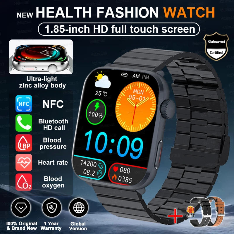 Rubber Waterproof Android Square Shaped Amoled Screen Smartwatch
