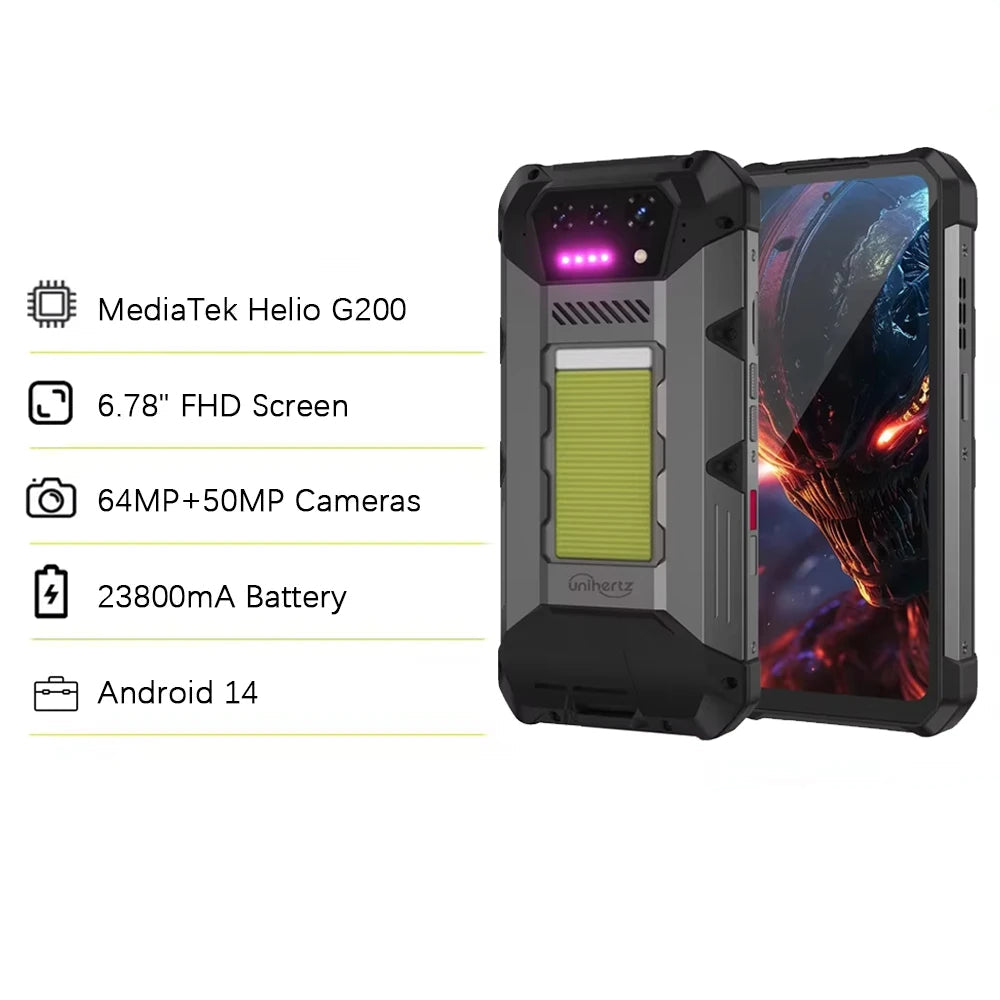 23800mAh 512GB Android Hike 4G Rugged Type-C Smartphone