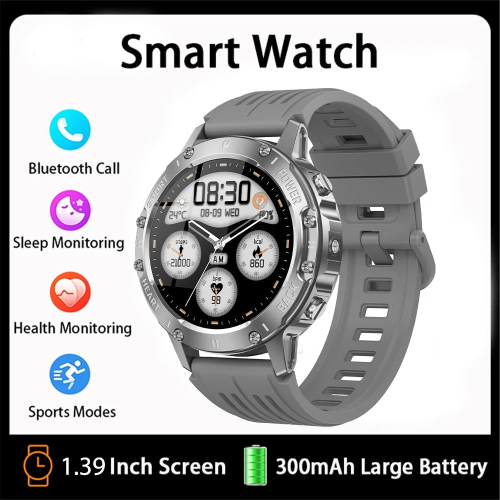 Silica Gel Waterproof Android Round Heart Rate Tracker Smartwatch