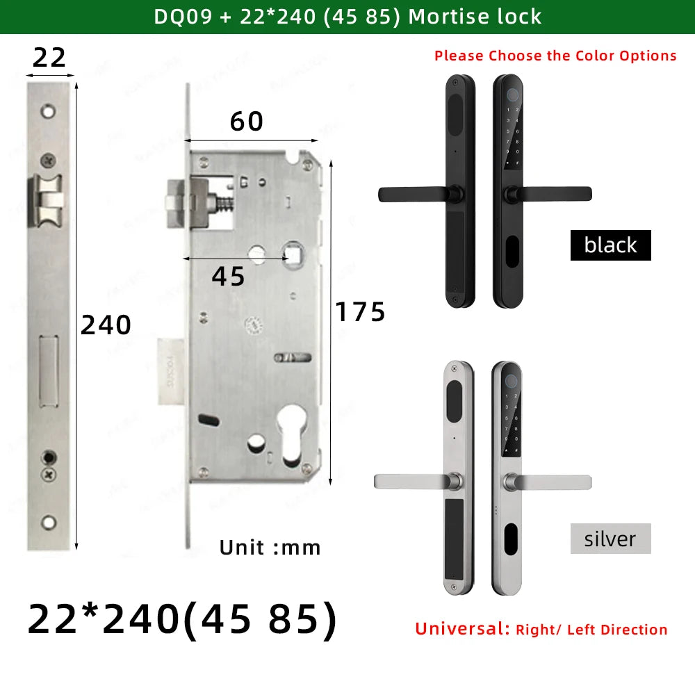 Aluminium Alloy Waterproof Bluetooth Reversible Handle Door Lock