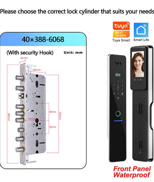 Wifi R2 IP66 Waterproof Fingerprint Electronic Lock With Camera