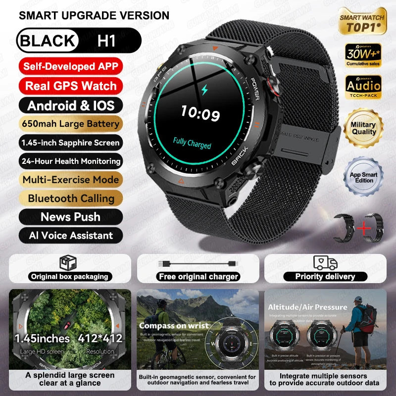 Silica Gel Waterproof Android Round Shaped Amoled Screen Smartwatch