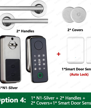 Aluminium Alloy Fingerprint Bluetooth Reversible Handle Door Lock