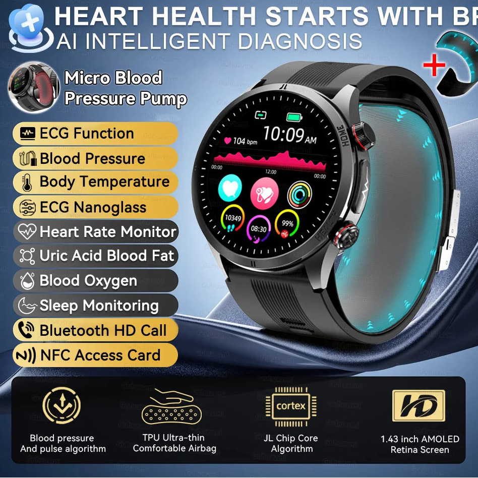 Silica Gel Waterproof Android Round Shape On-Wrist Smartwatch