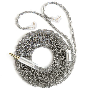 Silver Pleated Copper Flexible Enhanced Durability Headphone Cable