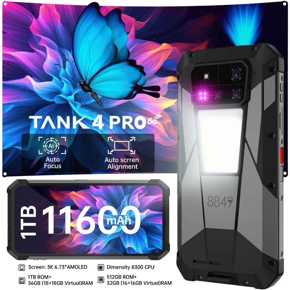11600mAh 5G Rugged Android Type-C Fast Charging Smartphone