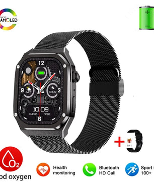Silica Gel Waterproof Amoled Full Touch Screen Bluetooth Smartwatch