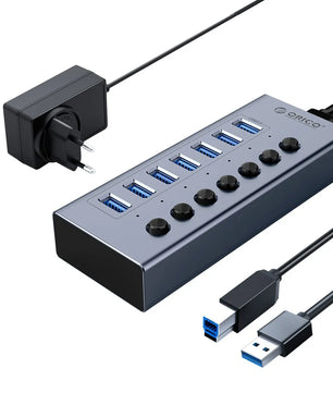 Orico 7-IN-1 Aluminum Alloy USB 3.0 Splitter Docking Station Hub