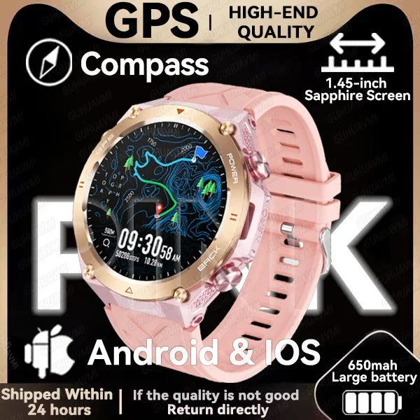 Silica Gel Waterproof Android Round Shaped Amoled Screen Smartwatch
