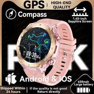 Silica Gel Waterproof Android Round Shaped Amoled Screen Smartwatch
