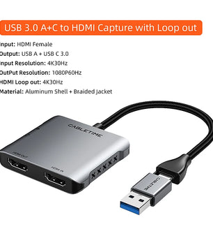 30Hz USB 3.0 HDMI Compatible Gaming Video Capture Card