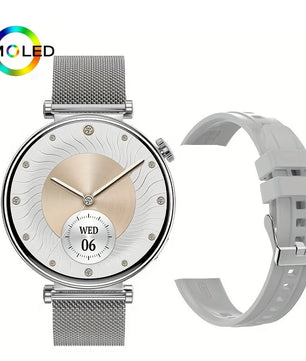 Silica Gel Smart Bluetooth Voice Support Round Shaped Sports Watch