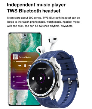 Silica Gel Waterproof Large Memory Android Round Shape Smartwatch