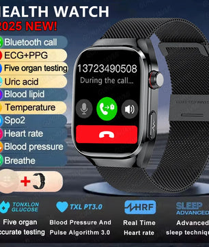 Fine Steel Waterproof Android Square Shaped Bluetooth Smartwatch