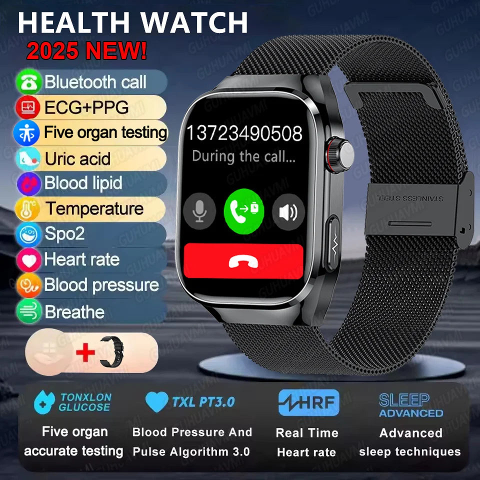 Fine Steel Waterproof Android Square Shaped Bluetooth Smartwatch