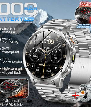 Steel Waterproof Android Round Shape On-Wrist Smartwatch