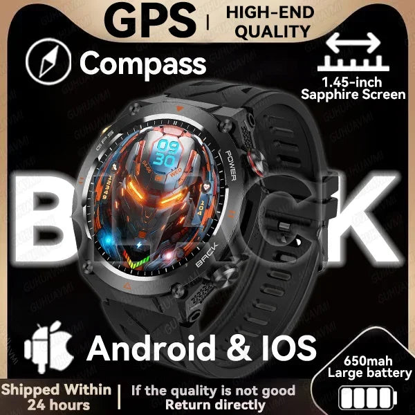 Silica Gel Waterproof Android Round Shaped Amoled Screen Smartwatch