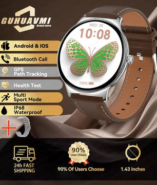Silica Gel Full Touch Screen Android Round Shaped Digital Smartwatch