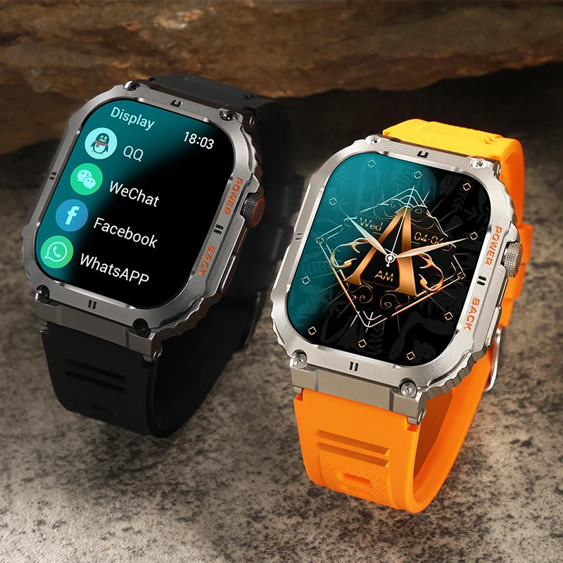 Silica Gel Waterproof Touch Screen Bluetooth Square Smartwatch