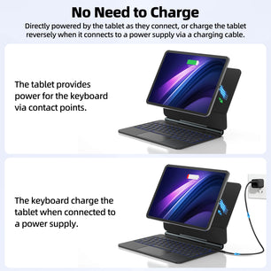 11 Inches Wireless Magnetic Magic Keyboard Case for Apple iPad