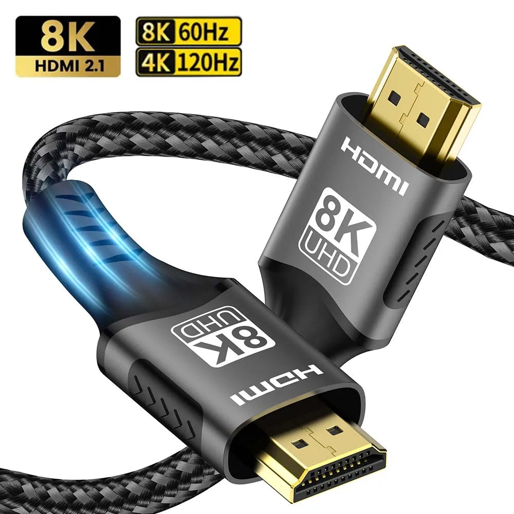 Aluminum Alloy USB HDMI Braid Shielding Video Cable Adapter For PC