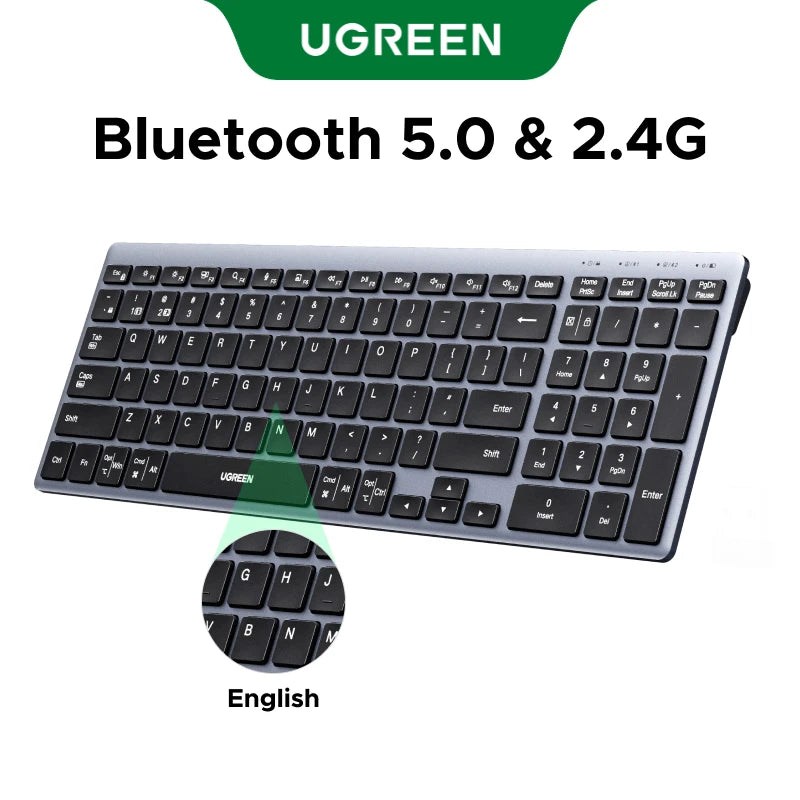 Ugreen 99 Keys USB Rechargeable Bluetooth Wireless Keyboard