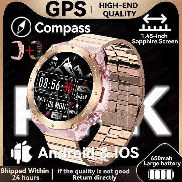 Silica Gel Waterproof Android Round Shaped Amoled Screen Smartwatch