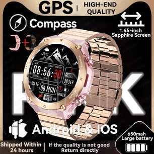 Silica Gel Waterproof Android Round Shaped Amoled Screen Smartwatch