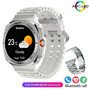 Silica Gel Waterproof Bright Screen Bluetooth Round Shape Smartwatch