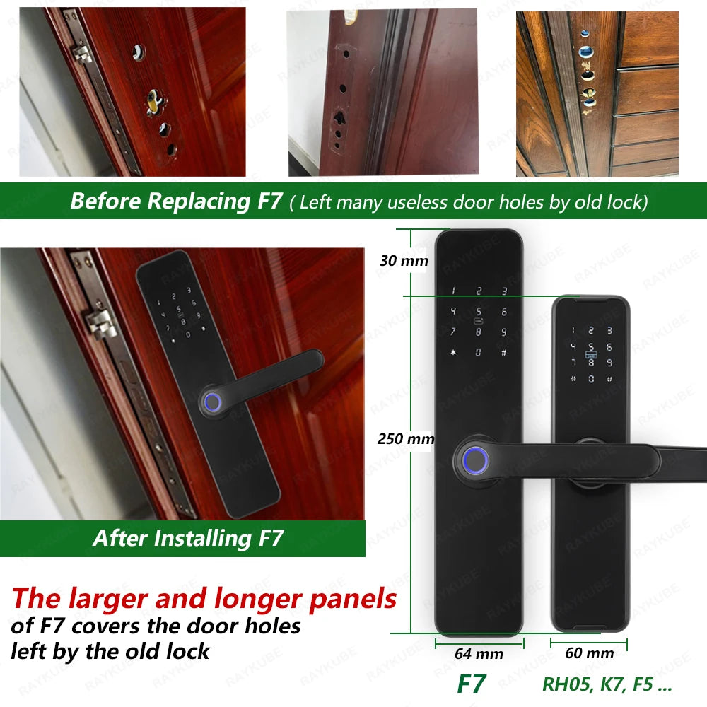 Zinc Alloy Fingerprint Bluetooth Rechargeable Battery Door Lock