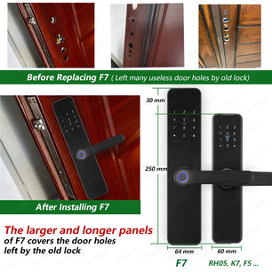 Zinc Alloy Fingerprint Bluetooth Rechargeable Battery Door Lock