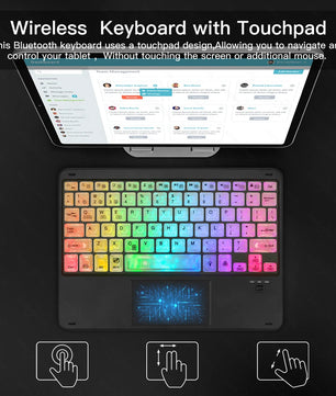 RGB Wireless Bluetooth Keyboard For iPad Android Windows Tablet