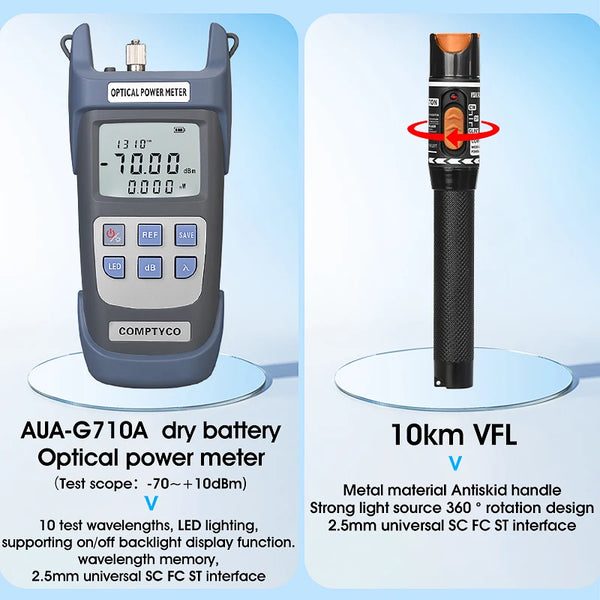 10MW Tester Optical Power Meter With Visual Fault Locator Kit
