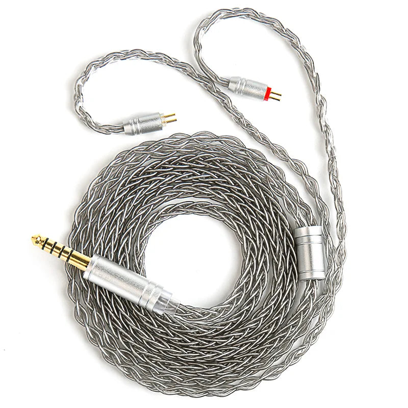 Silver Pleated Copper Flexible Enhanced Durability Headphone Cable