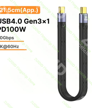 PD100W Aluminum Alloy USB4.0 Gen3 Type-C Fast Charging Cable