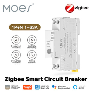 MOES ZigBee 63A Smart Circuit Breaker Electricity Monitor with Alexa