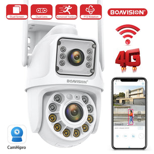 Boavision 4MP Dual Lens Auto Tracking Two Way Security Camera
