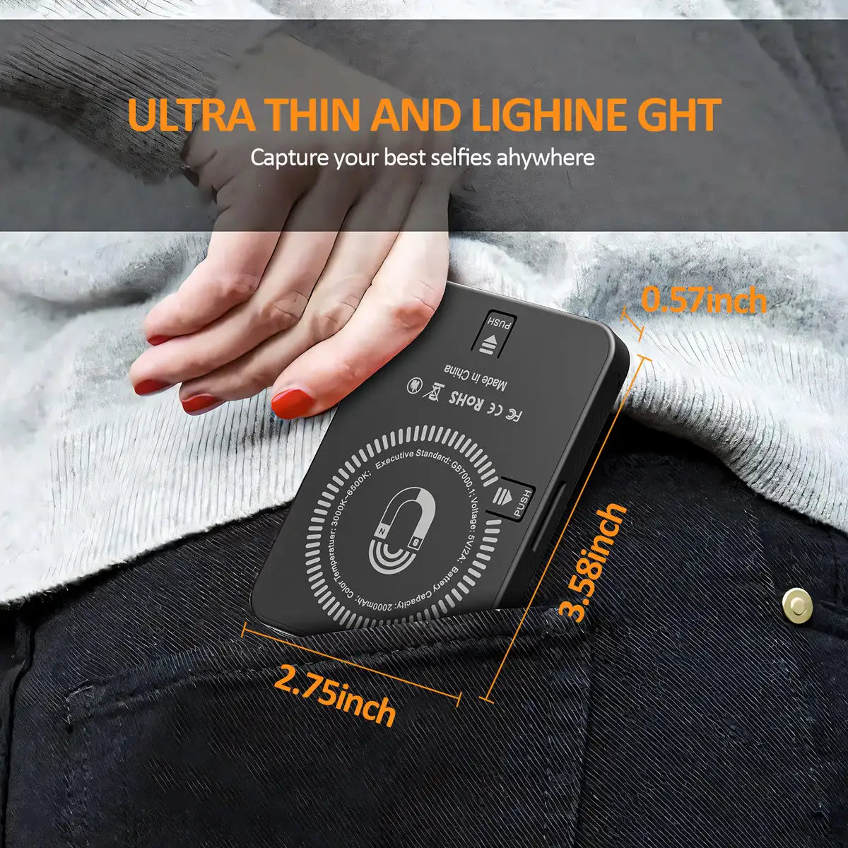 Portable Magnetic Mini Selfie Light For Shooting Video Camera