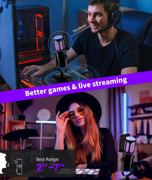 Plastic High Quality Gaming Microphone for PC with RGB Lights