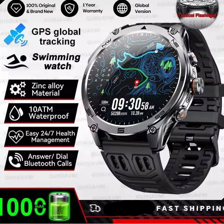 Silica Gel Android Round Shape Waterproof On-Wrist Smartwatch