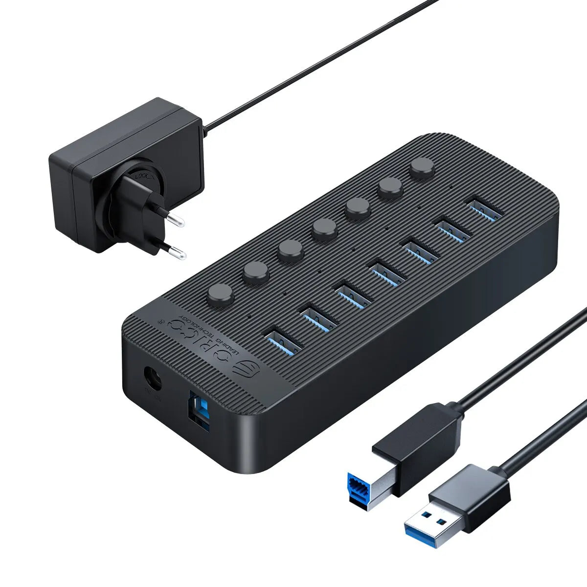 Orico 7-IN-1 Aluminum Alloy USB 3.0 Splitter Docking Station Hub