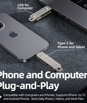 32GB-512GB Double USB Type-C 3.1 Pen Drive