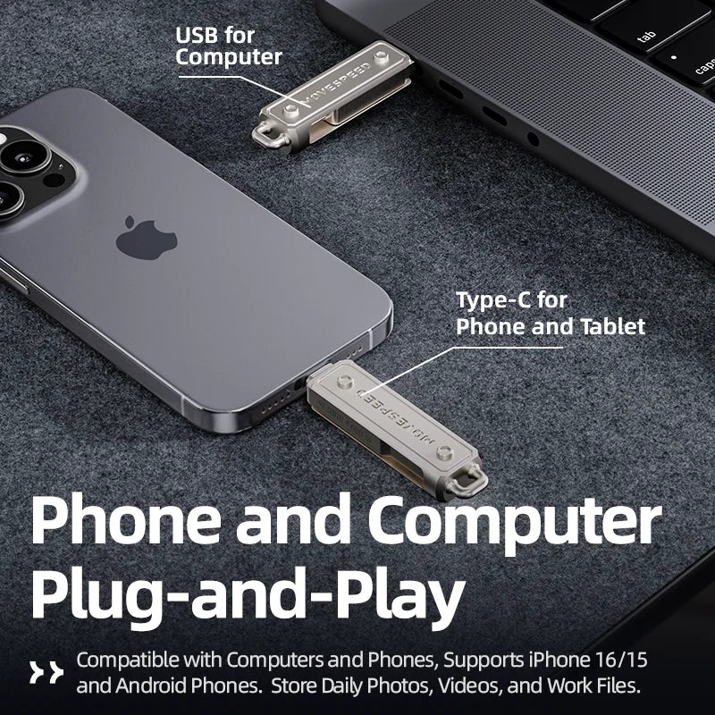 32GB-512GB Double USB Type-C 3.1 Pen Drive