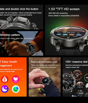 Alloy Waterproof Android Round Shaped Bluetooth Smartwatch