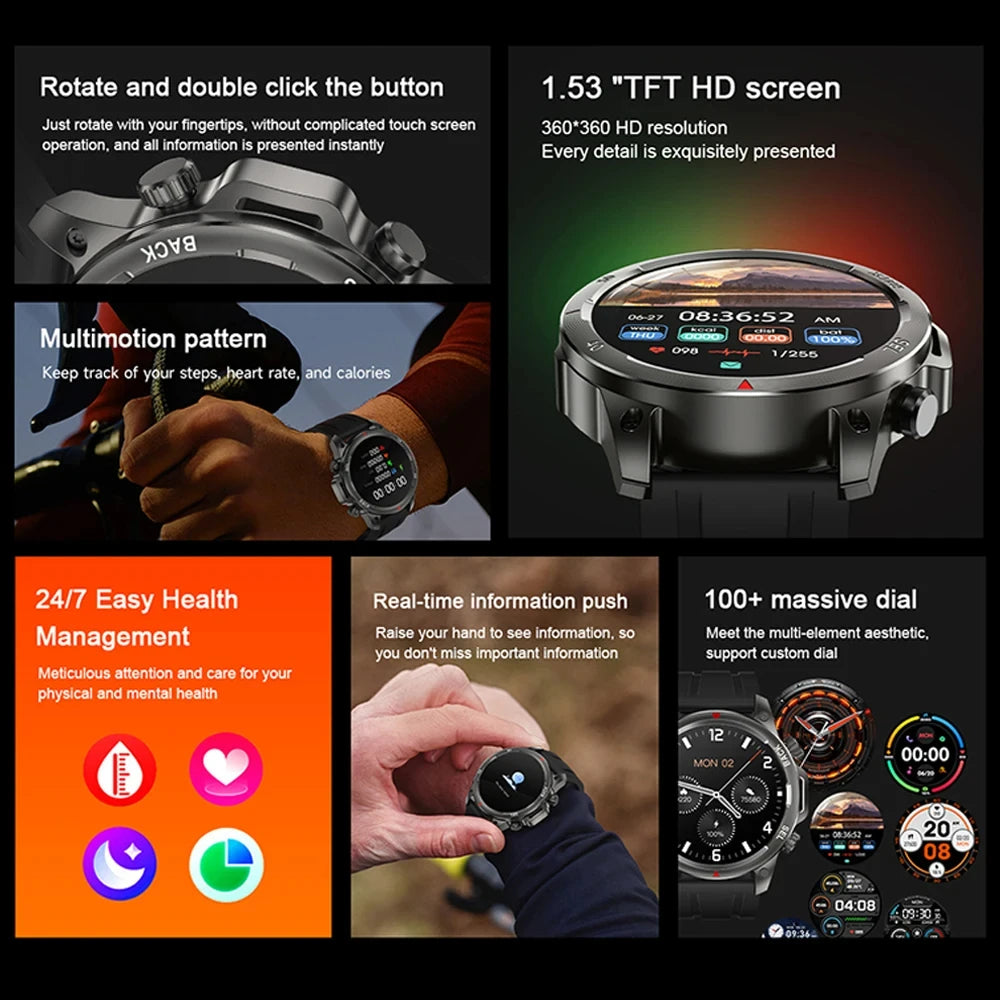 Alloy Waterproof Android Round Shaped Bluetooth Smartwatch